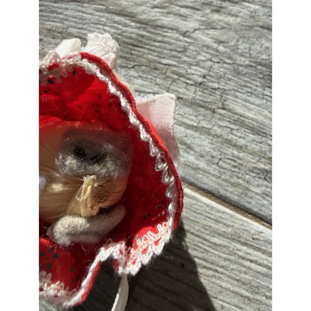 Kurt S Adler Corn Husk Baking‎ Baker Mice Christmas Ornament Mouse 80s Vintage
